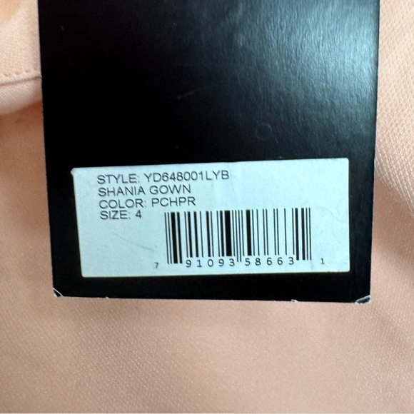 Likely Peach Shania Gown size 4 Ruffle Off the Shoulder Side Slit - Picture 11 of 13